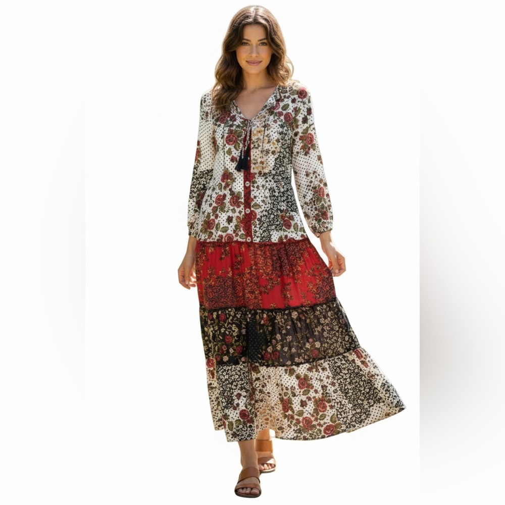 Floral Patchwork Maxi Dress